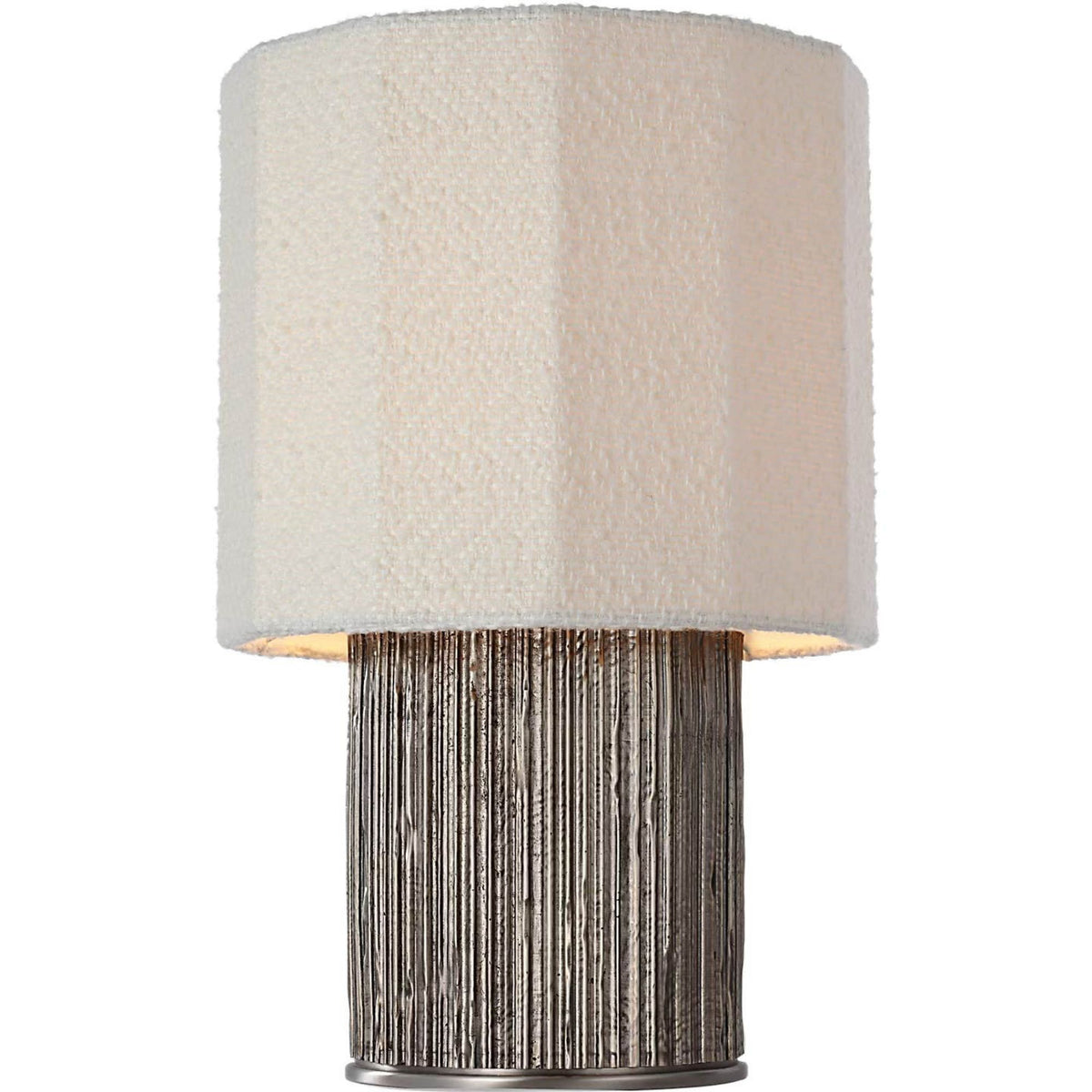 Anne-Marie Barton Fumar 18" Table Lamp in Ridged Graphite with BouclÃ© Shade W11" x H17.5"