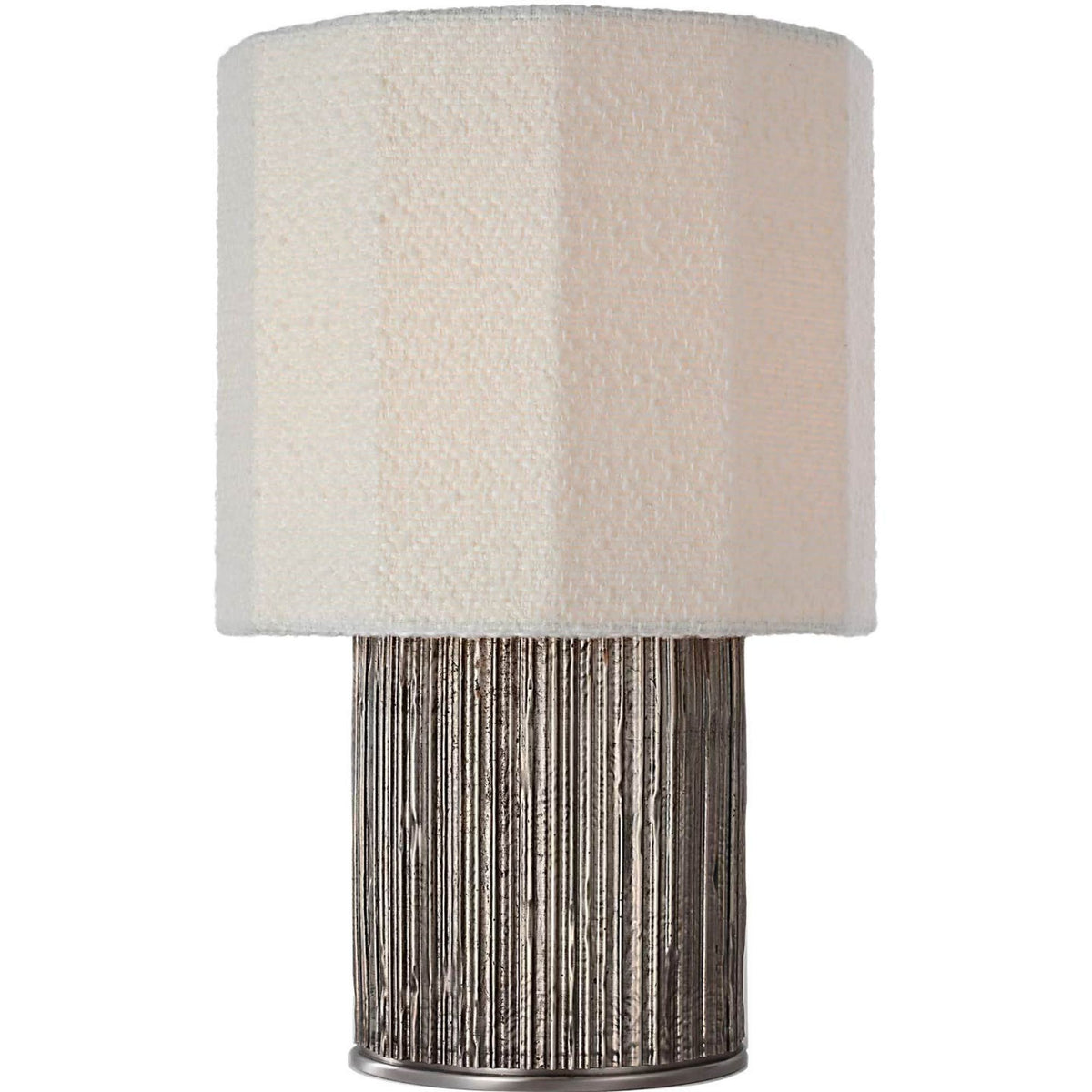 Anne-Marie Barton Fumar 18" Table Lamp in Ridged Graphite with BouclÃ© Shade W11" x H17.5"