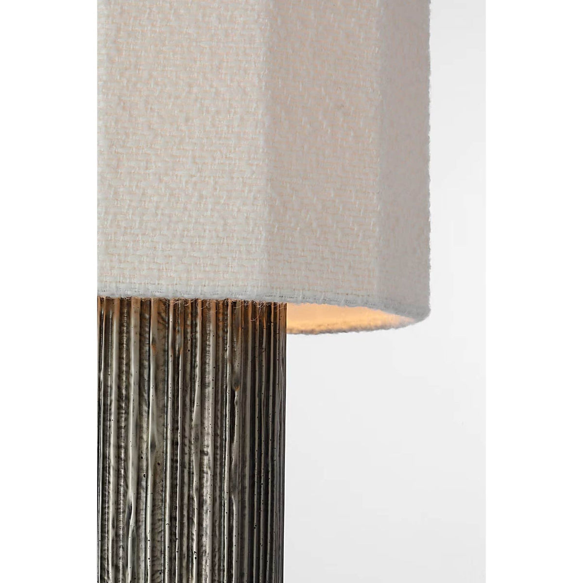 Anne-Marie Barton Fumar 24" Table Lamp in Ridged Graphite with BouclÃ© Shade W11" x H23.5"