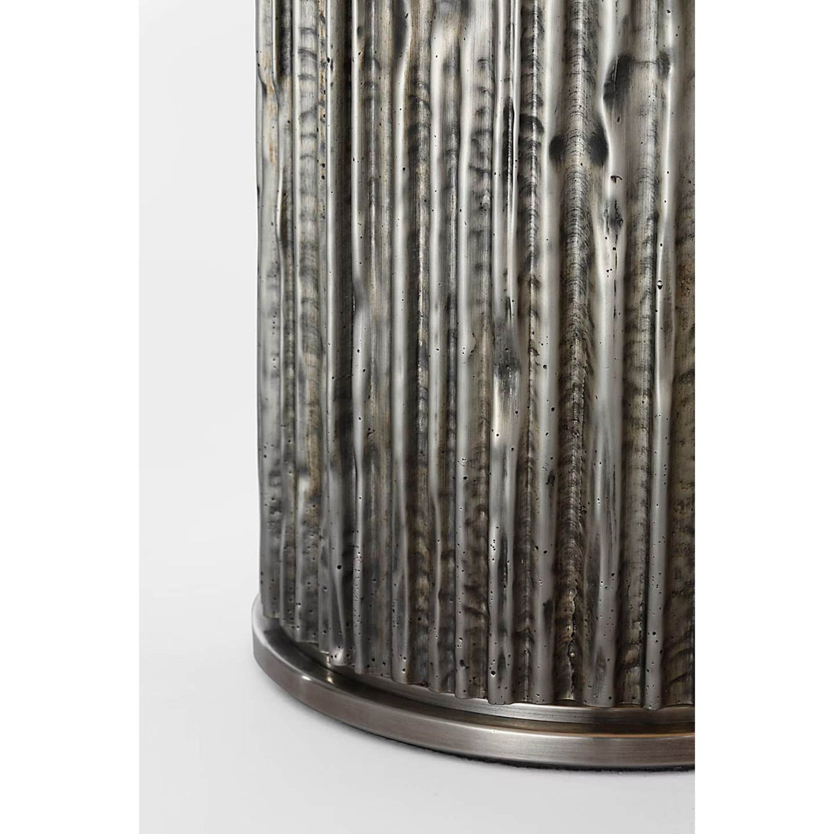 Anne-Marie Barton Fumar 24" Table Lamp in Ridged Graphite with BouclÃ© Shade W11" x H23.5"