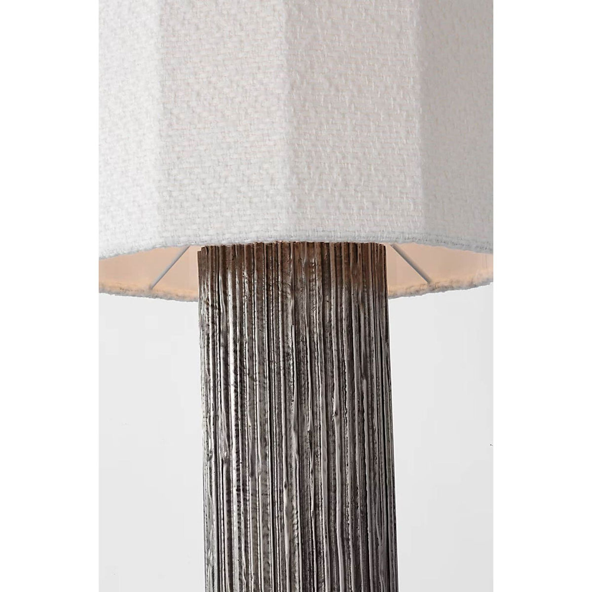 Anne-Marie Barton Fumar 29" Table Lamp in Ridged Graphite with BouclÃ© Shade W13.5" x H29"