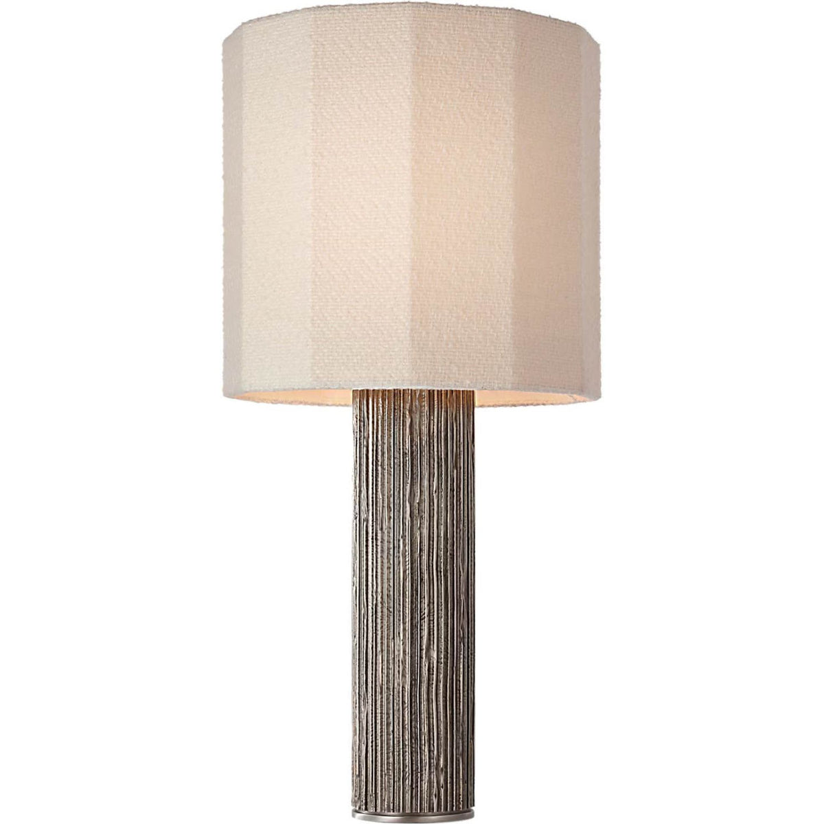 Anne-Marie Barton Fumar 29" Table Lamp in Ridged Graphite with BouclÃ© Shade W13.5" x H29"