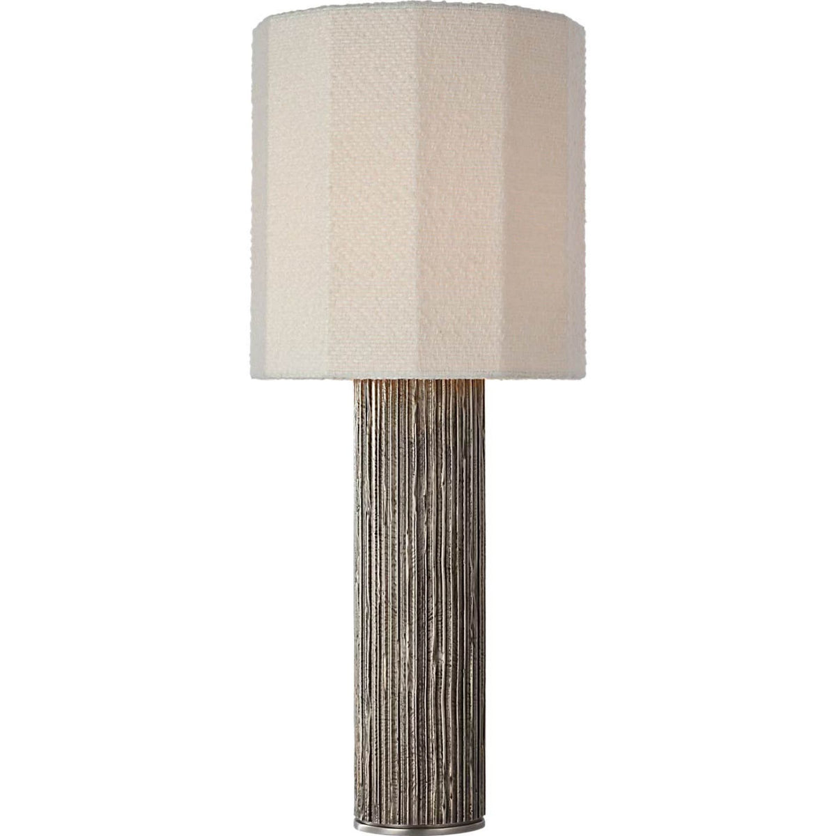 Anne-Marie Barton Fumar 29" Table Lamp in Ridged Graphite with BouclÃ© Shade W13.5" x H29"