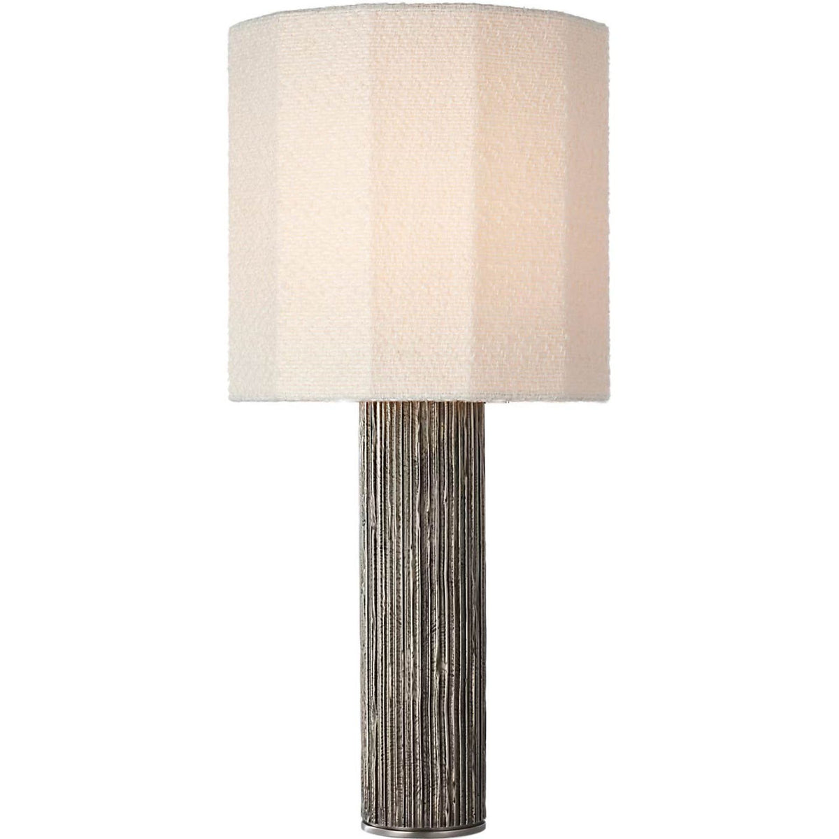 Anne-Marie Barton Fumar 29" Table Lamp in Ridged Graphite with BouclÃ© Shade W13.5" x H29"