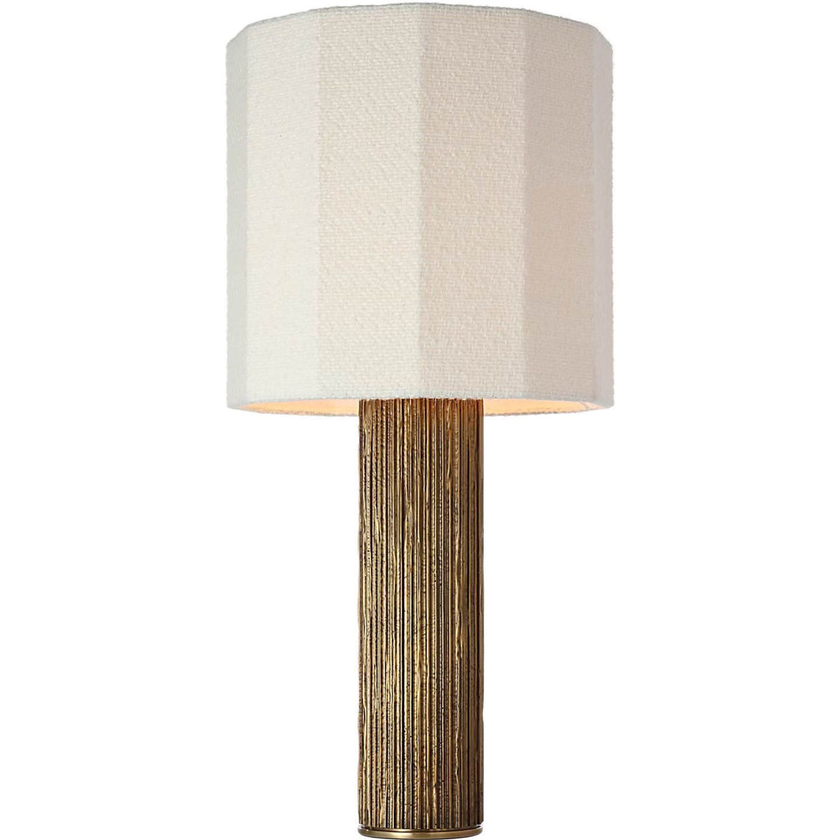 Anne-Marie Barton Fumar 29" Table Lamp in Ridged Tombac with BouclÃ© Shade W13.5" x H29"
