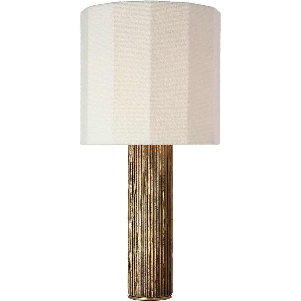 Anne-Marie Barton Fumar 29" Table Lamp in Ridged Tombac with BouclÃ© Shade W13.5" x H29"