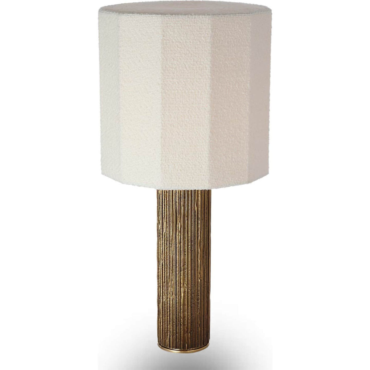 Anne-Marie Barton Fumar 29" Table Lamp in Ridged Tombac with BouclÃ© Shade W13.5" x H29"