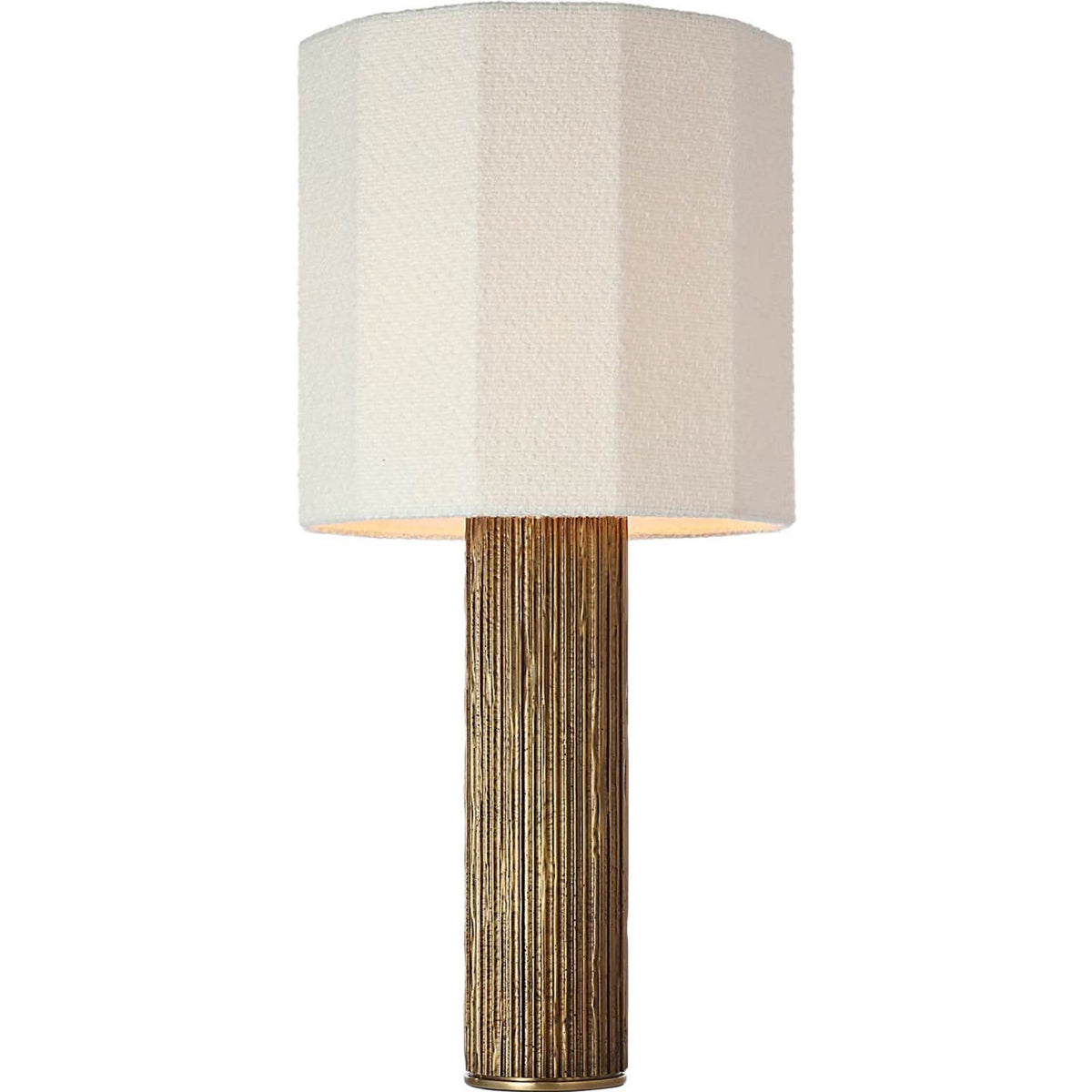 Anne-Marie Barton Fumar 29" Table Lamp in Ridged Tombac with BouclÃ© Shade W13.5" x H29"