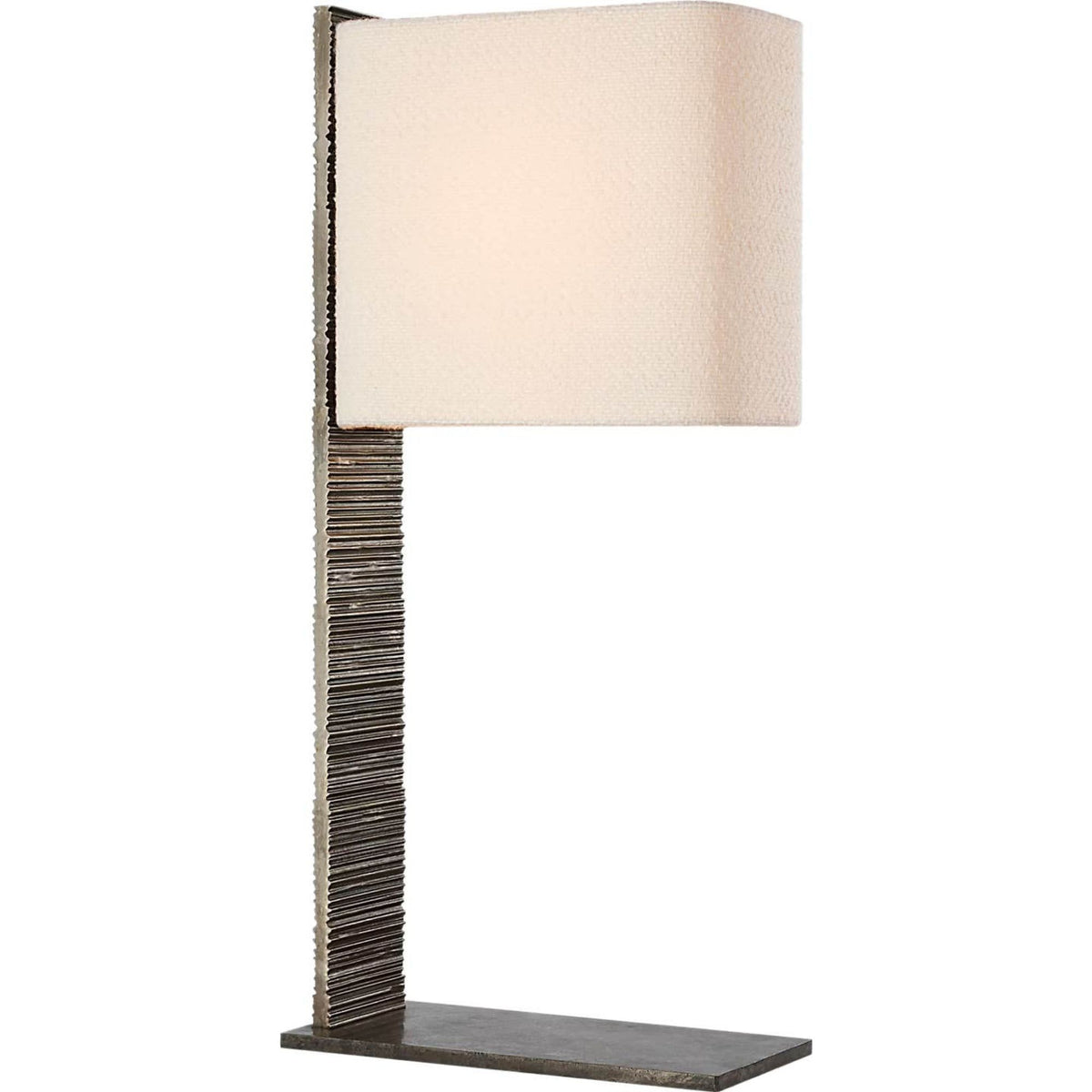 Anne-Marie Barton Fumar 34" Statement Table Lamp in Ridged Graphite with BouclÃ© Shade W8" x H34" x E15.5"