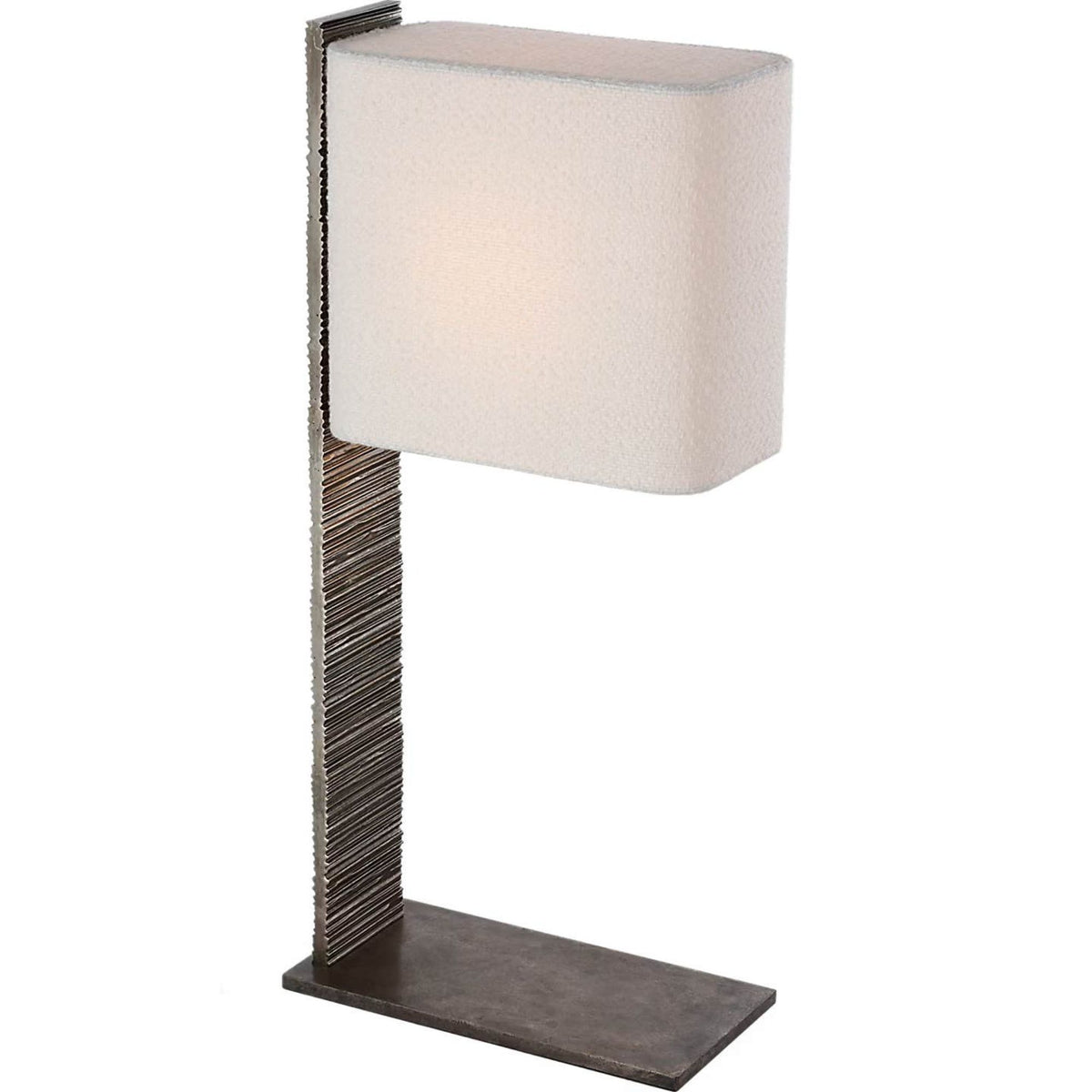 Anne-Marie Barton Fumar 34" Statement Table Lamp in Ridged Graphite with BouclÃ© Shade W8" x H34" x E15.5"