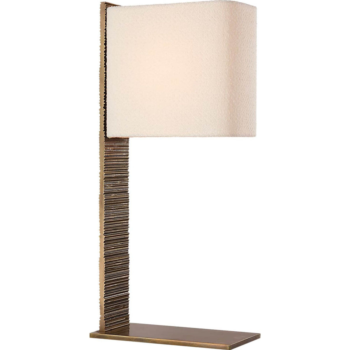 Anne-Marie Barton Fumar 34" Statement Table Lamp in Ridged Tombac with BouclÃ© Shade W8" x H34" x E15.5"