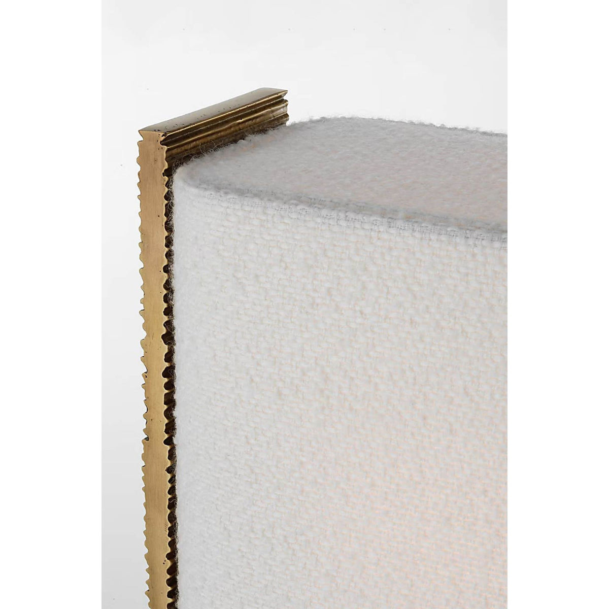 Anne-Marie Barton Fumar 34" Statement Table Lamp in Ridged Tombac with BouclÃ© Shade W8" x H34" x E15.5"