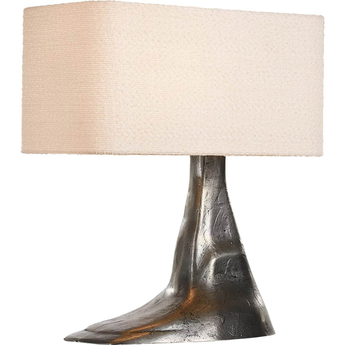Anne-Marie Barton Terra-Forma 23" Right Table Lamp in Museum Pewter with Boucle Shade W11" x H22.75" x E20"
