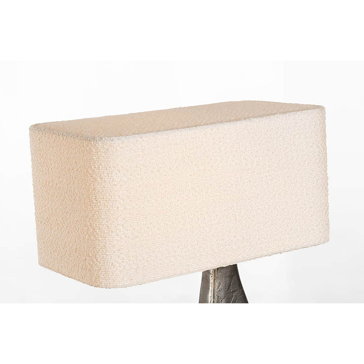 Anne-Marie Barton Terra-Forma 23" Right Table Lamp in Museum Pewter with Boucle Shade W11" x H22.75" x E20"