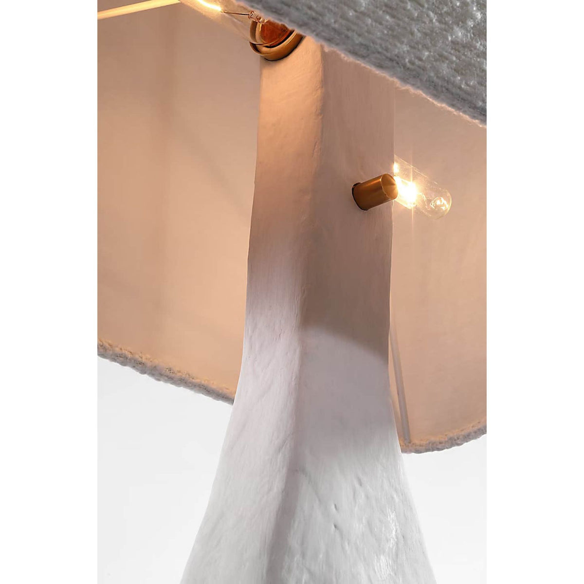 Anne-Marie Barton Terra-Forma 23" Right Table Lamp in Plaster White with Boucle Shade W11" x H22.75" x E20"