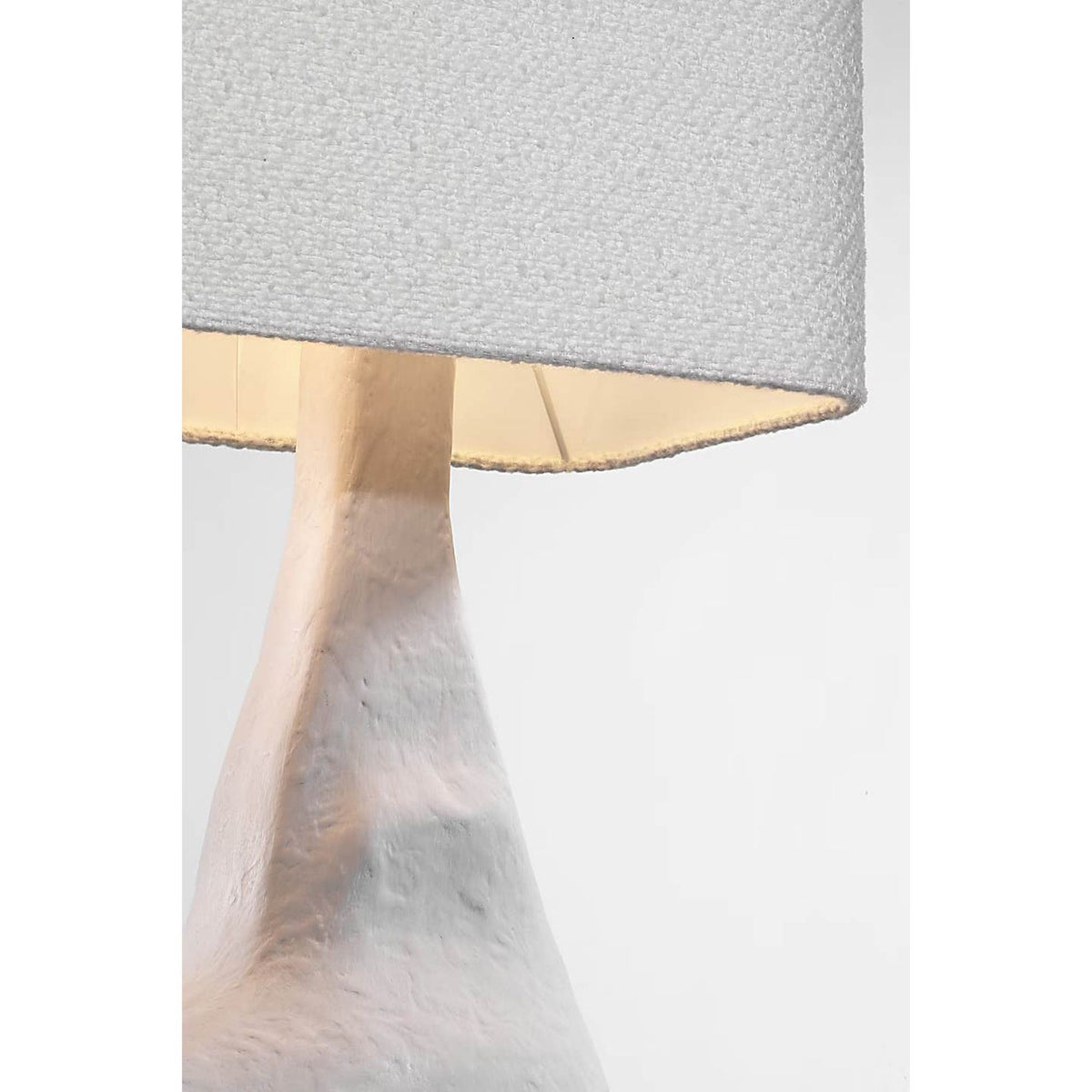 Anne-Marie Barton Terra-Forma 23" Right Table Lamp in Plaster White with Boucle Shade W11" x H22.75" x E20"