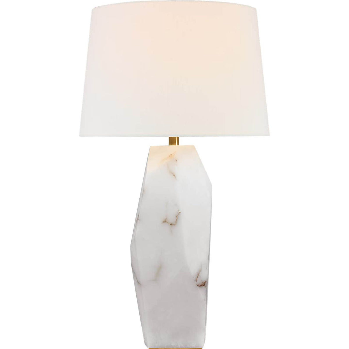 Anne-Marie Barton Crystallo 32" Faceted Table Lamp in Alabaster with Linen Shade W18" x H31.5"