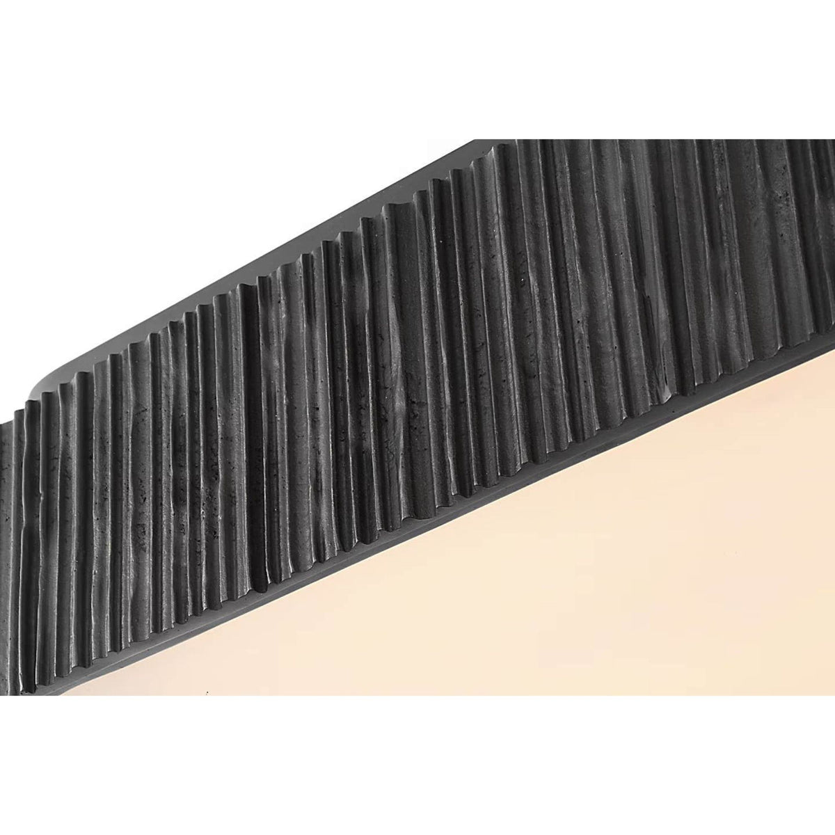 Anne-Marie Barton Fumar 21" Asymmetrical Flush Mount in Ridged Carbon with Alabaster W21" x H4.5"