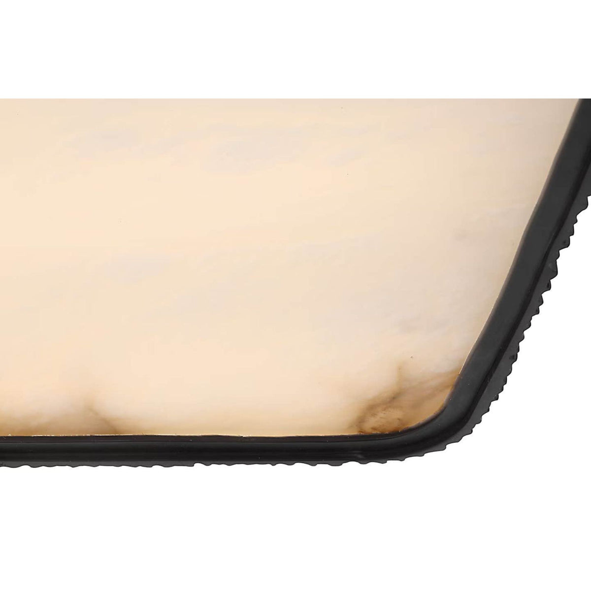 Anne-Marie Barton Fumar 21" Asymmetrical Flush Mount in Ridged Carbon with Alabaster W21" x H4.5"