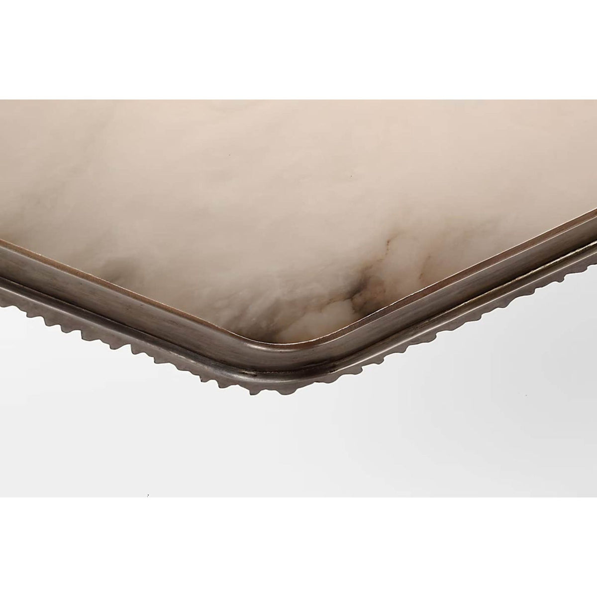 Anne-Marie Barton Fumar 21" Asymmetrical Flush Mount in Ridged Graphite with Alabaster W21" x H4.5"
