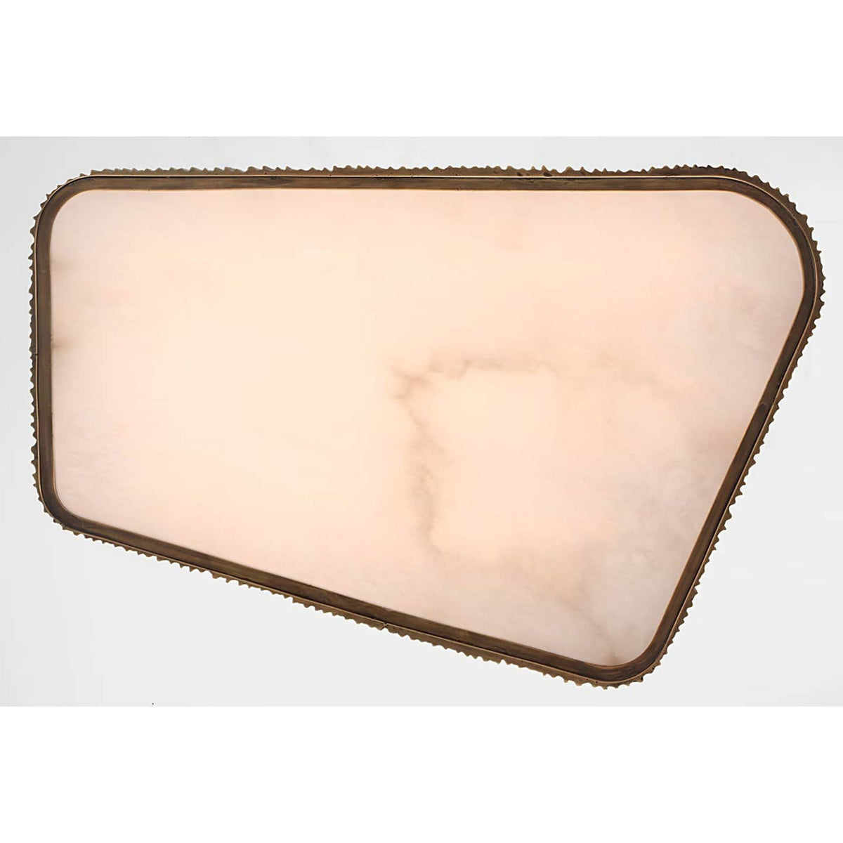 Anne-Marie Barton Fumar 21" Asymmetrical Flush Mount in Ridged Tombac with Alabaster W21" x H4.5"