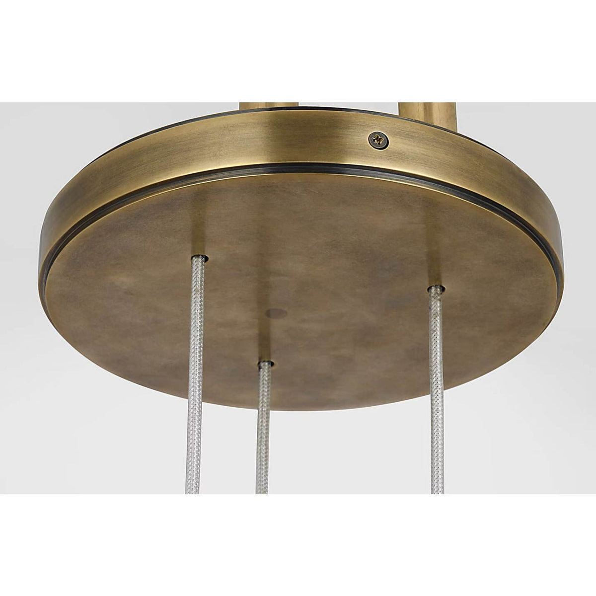 Anne-Marie Barton Armise 8" Pendant in Mottled Brass with Alabaster W7.5"