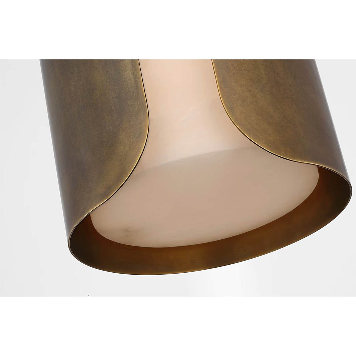 Anne-Marie Barton Armise 11" Pendant in Mottled Brass with Alabaster W11"