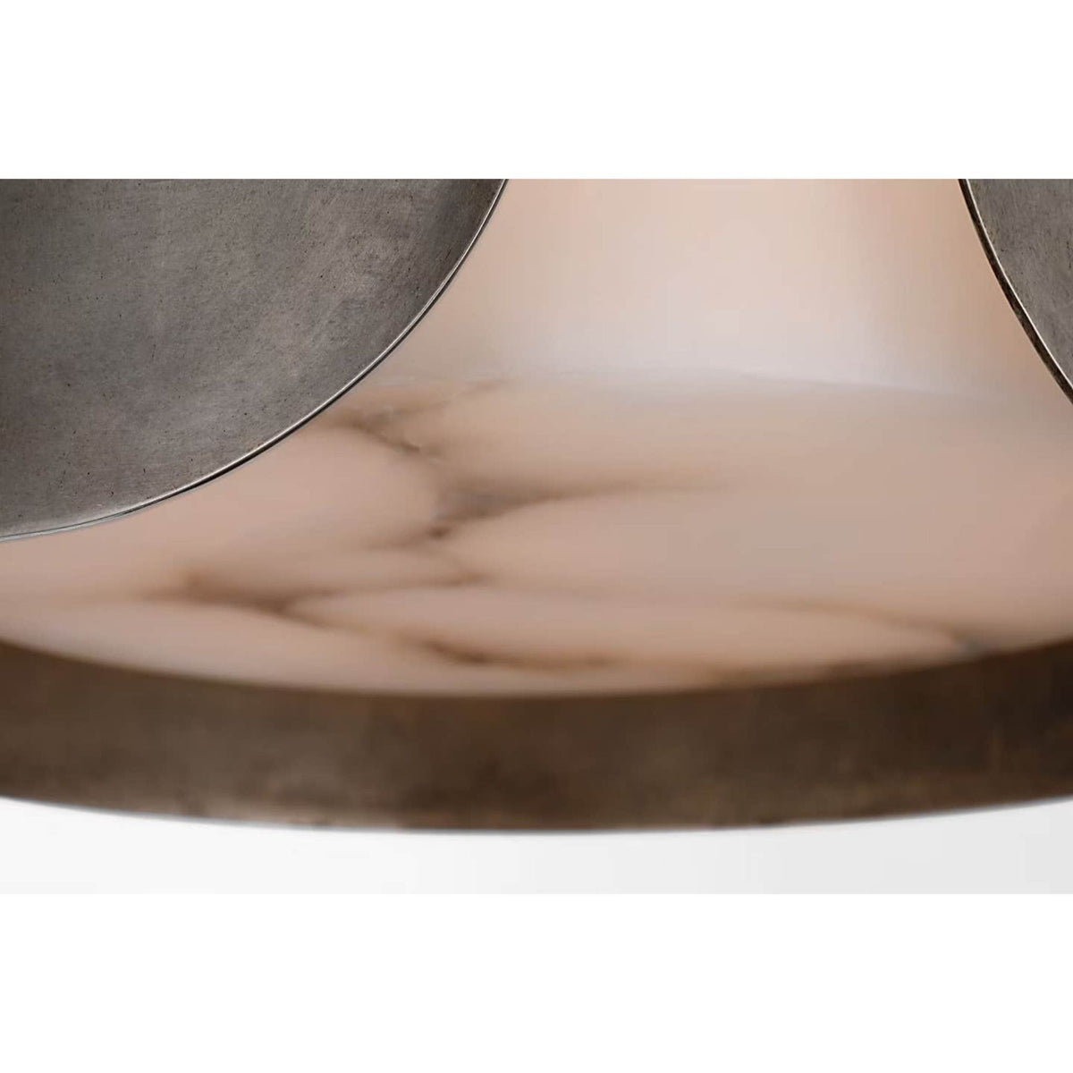 Anne-Marie Barton Armise 11" Pendant in Mottled Pewter with Alabaster W11"