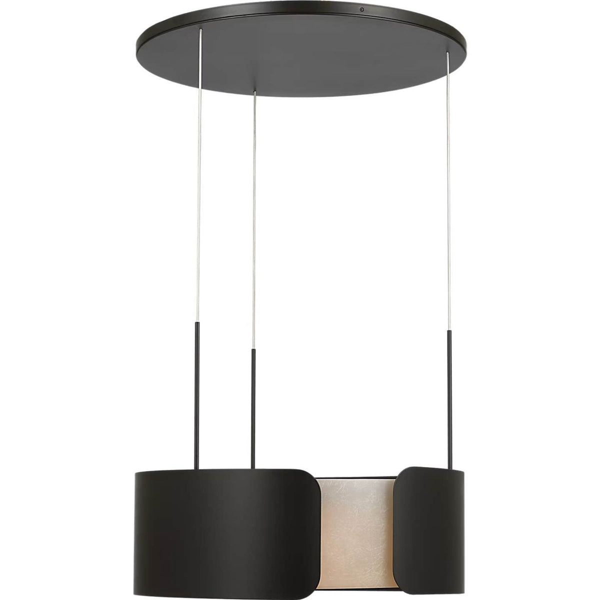 Anne-Marie Barton Armise 28" Drum Chandelier in Matte Carbon with Nova Frost W27.5"