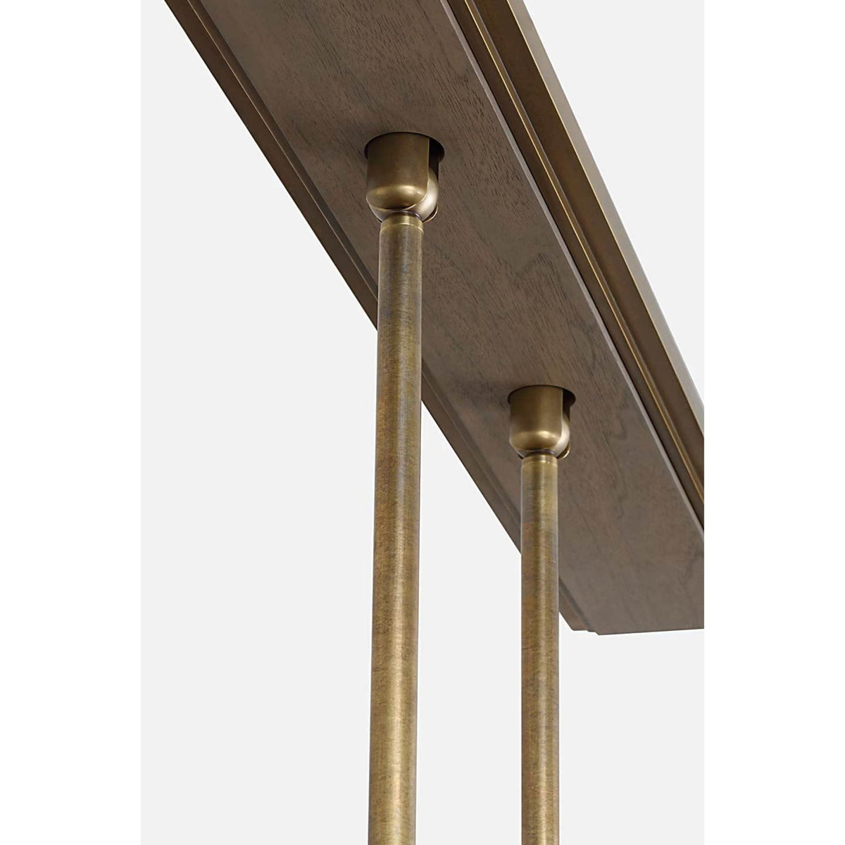 Anne-Marie Barton Remi 60" Linear Pendant in Mottled Brass and Warm Walnut W12" x 59.75"