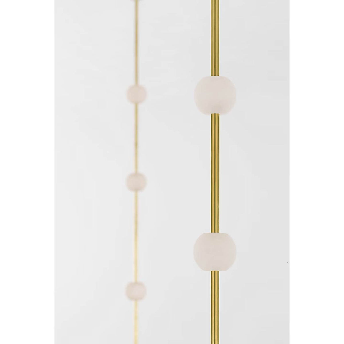 Anne-Marie Barton Marcell 56" Linear Chandelier in Antique-Burnished Brass with Alabaster W2.75" x 56"