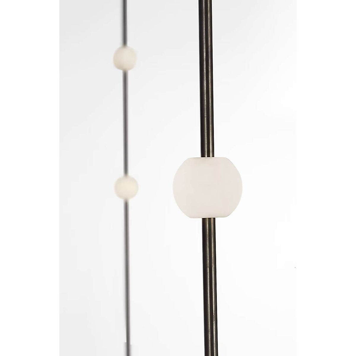 Anne-Marie Barton Marcell 56" Linear Chandelier in Bronze with Alabaster W2.75" x 56"
