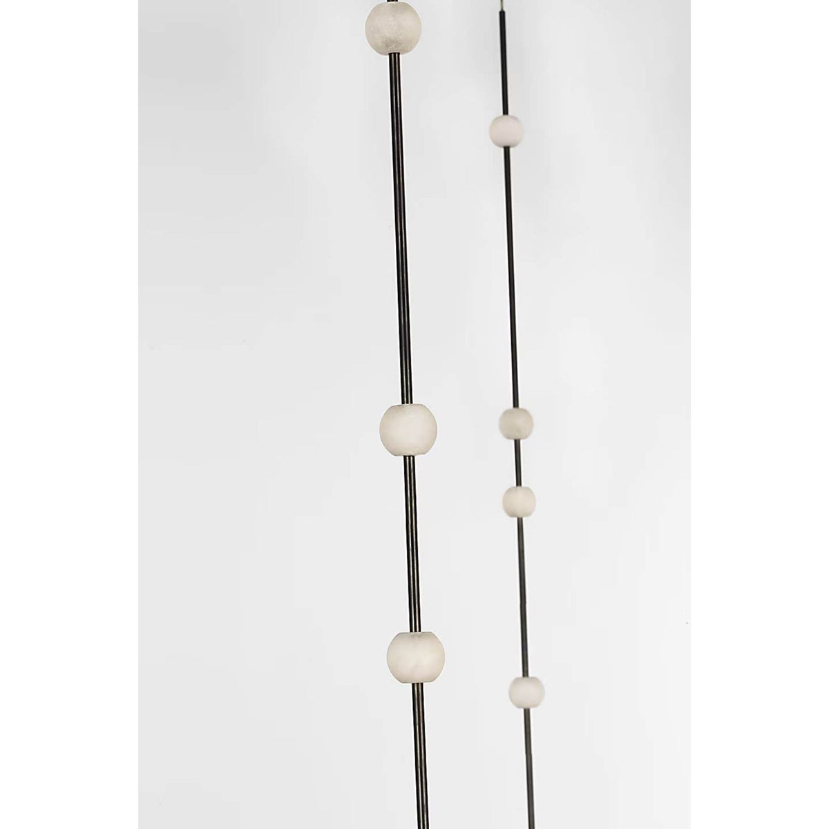 Anne-Marie Barton Marcell 56" Linear Chandelier in Bronze with Alabaster W2.75" x 56"