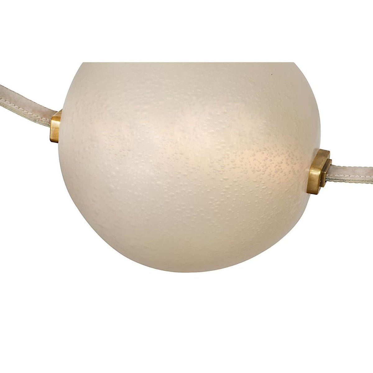 Anne-Marie Barton Dune Belted Light in Ash Suede and Mottled Brass with Fizzy Nude Glass W8" - 58.5" x H50.25" - 98.5"