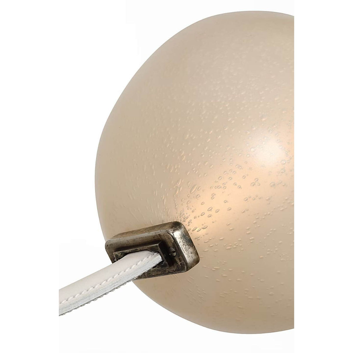 Anne-Marie Barton Dune Belted Light in Bone Suede and Mottled Pewter with Fizzy Nude Glass W8" - 58.5" x H50.25" - 98.5"
