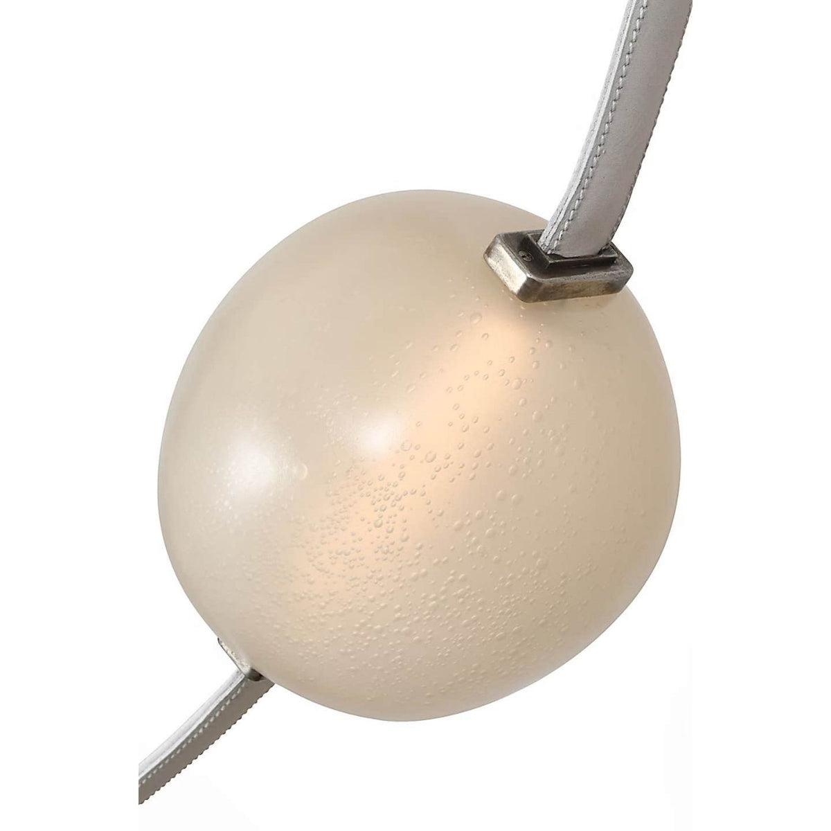 Anne-Marie Barton Dune Belted Light in Bone Suede and Mottled Pewter with Fizzy Nude Glass W8" - 58.5" x H50.25" - 98.5"