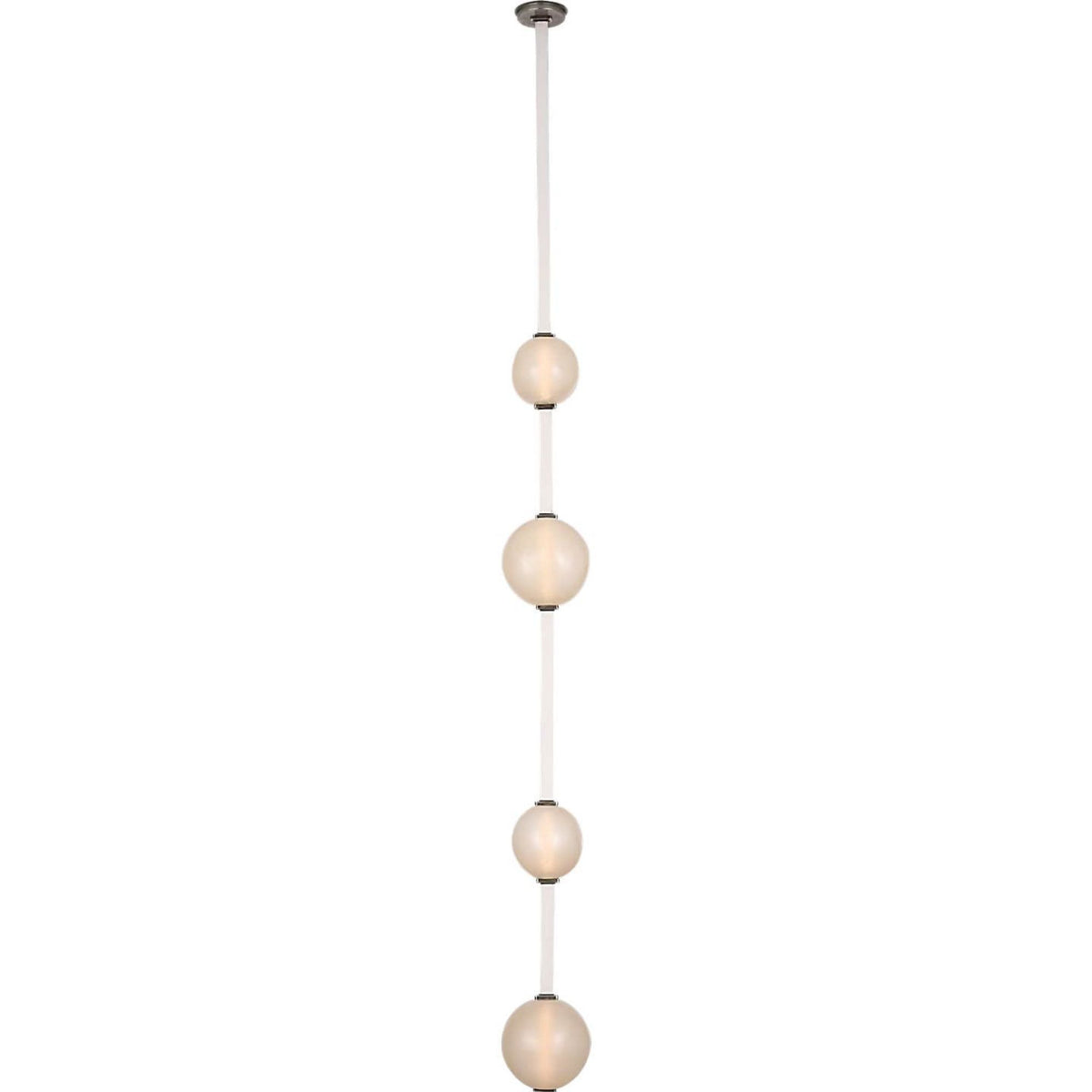 Anne-Marie Barton Dune Belted Light in Bone Suede and Mottled Pewter with Fizzy Nude Glass W8" - 58.5" x H50.25" - 98.5"