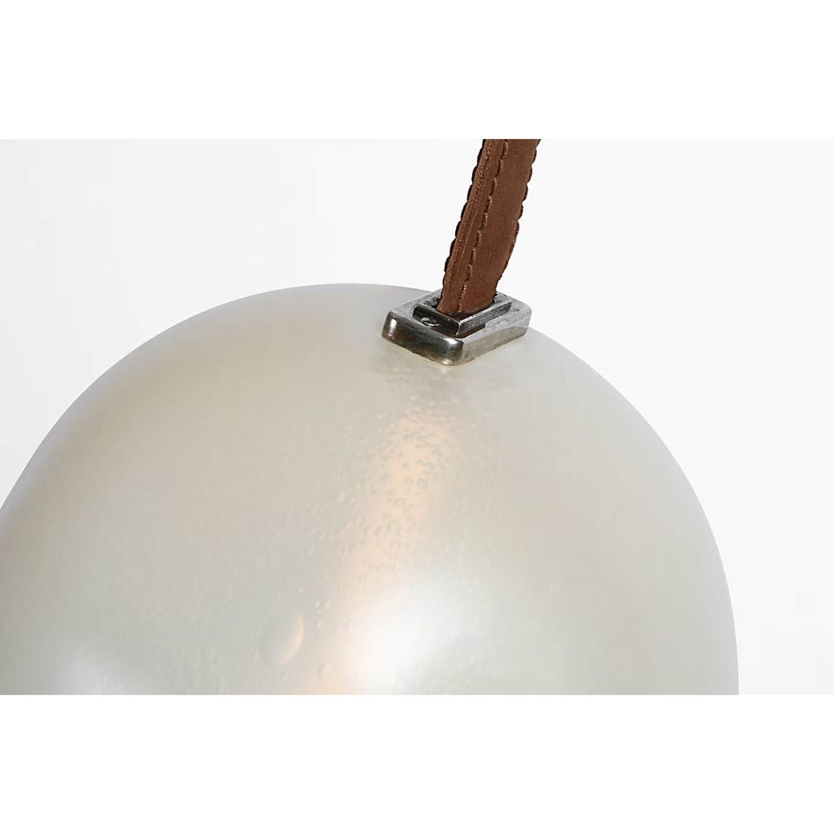 Anne-Marie Barton Dune Belted Light in Russet Suede and Mottled Pewter with Fizzy Nude Glass W8" - 58.5" x H50.25" - 98.5"