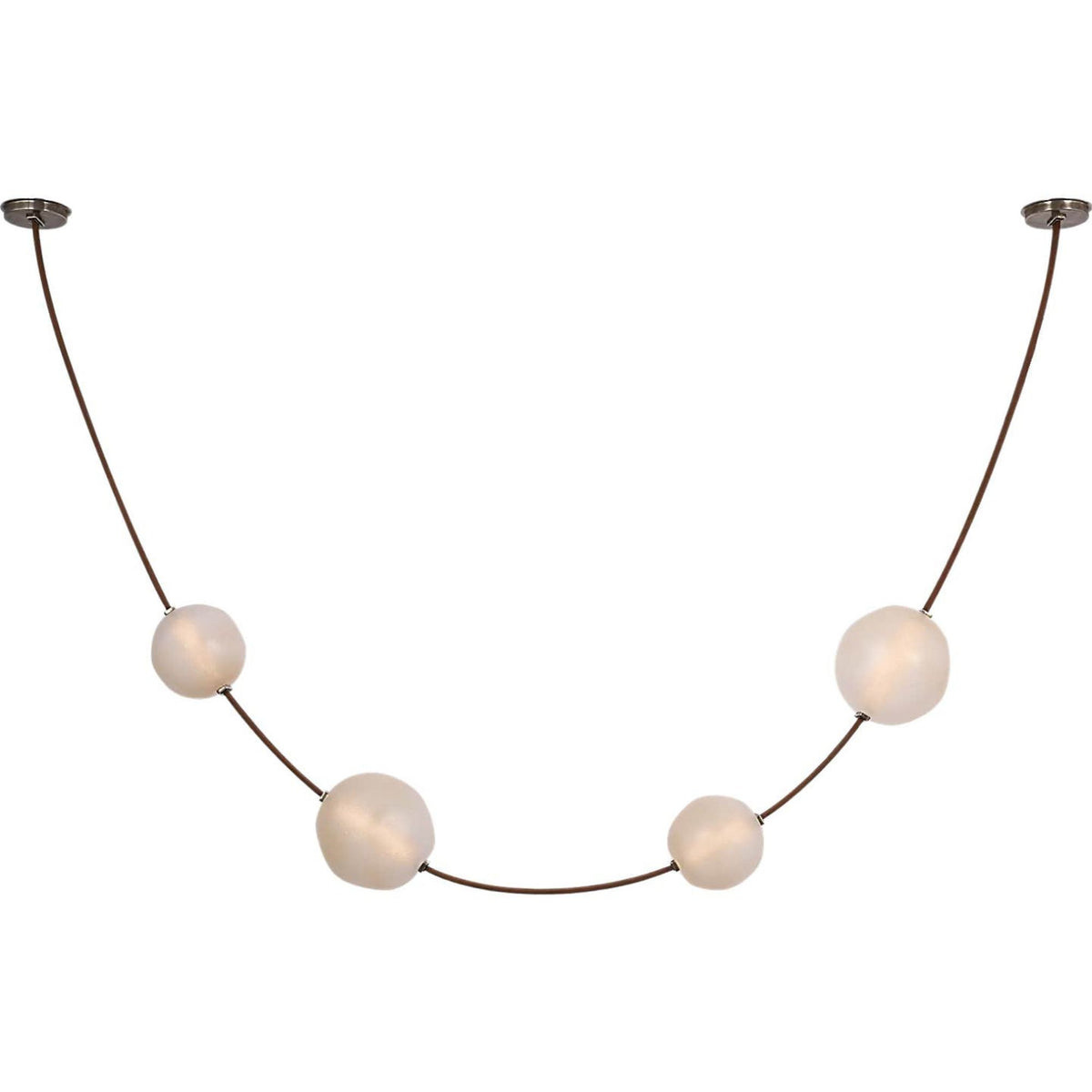 Anne-Marie Barton Dune Belted Light in Russet Suede and Mottled Pewter with Fizzy Nude Glass W8" - 58.5" x H50.25" - 98.5"