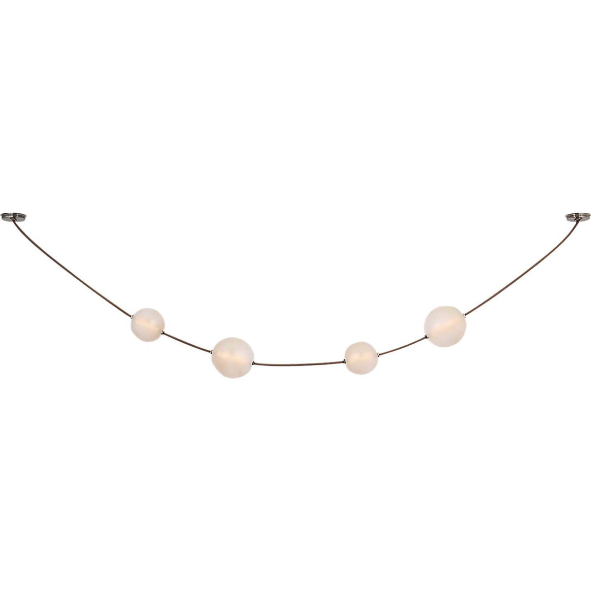 Anne-Marie Barton Dune Belted Light in Russet Suede and Mottled Pewter with Fizzy Nude Glass W8" - 58.5" x H50.25" - 98.5"