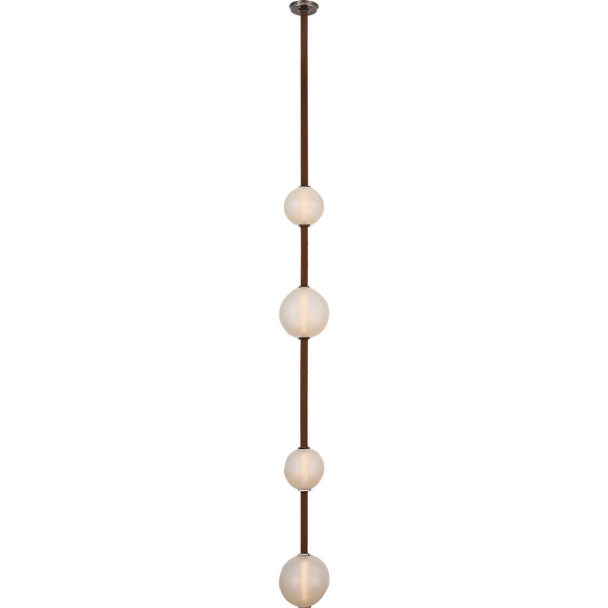 Anne-Marie Barton Dune Belted Light in Russet Suede and Mottled Pewter with Fizzy Nude Glass W8" - 58.5" x H50.25" - 98.5"