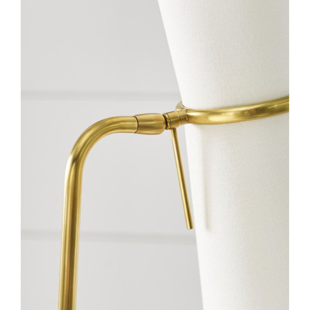 AERIN Clarkson Floor Lamp in Hand-Rubbed Antique Brass with Linen Shades W12" x H58.25"