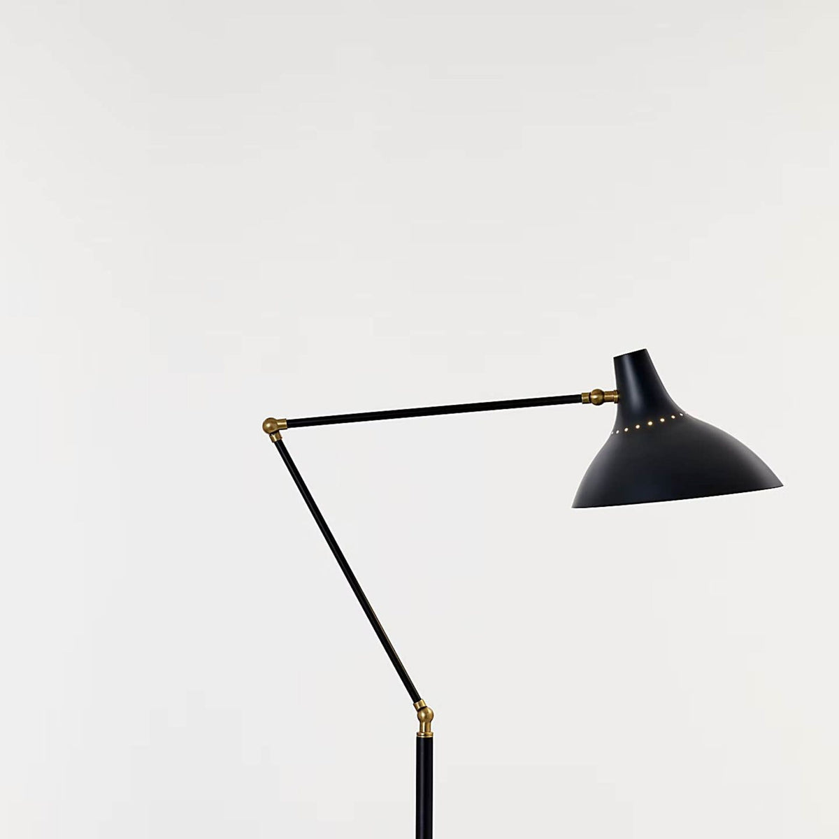 AERIN Charlton Floor Lamp in Black and Hand-Rubbed Antique Brass W12" x H51" - 63" x E42"