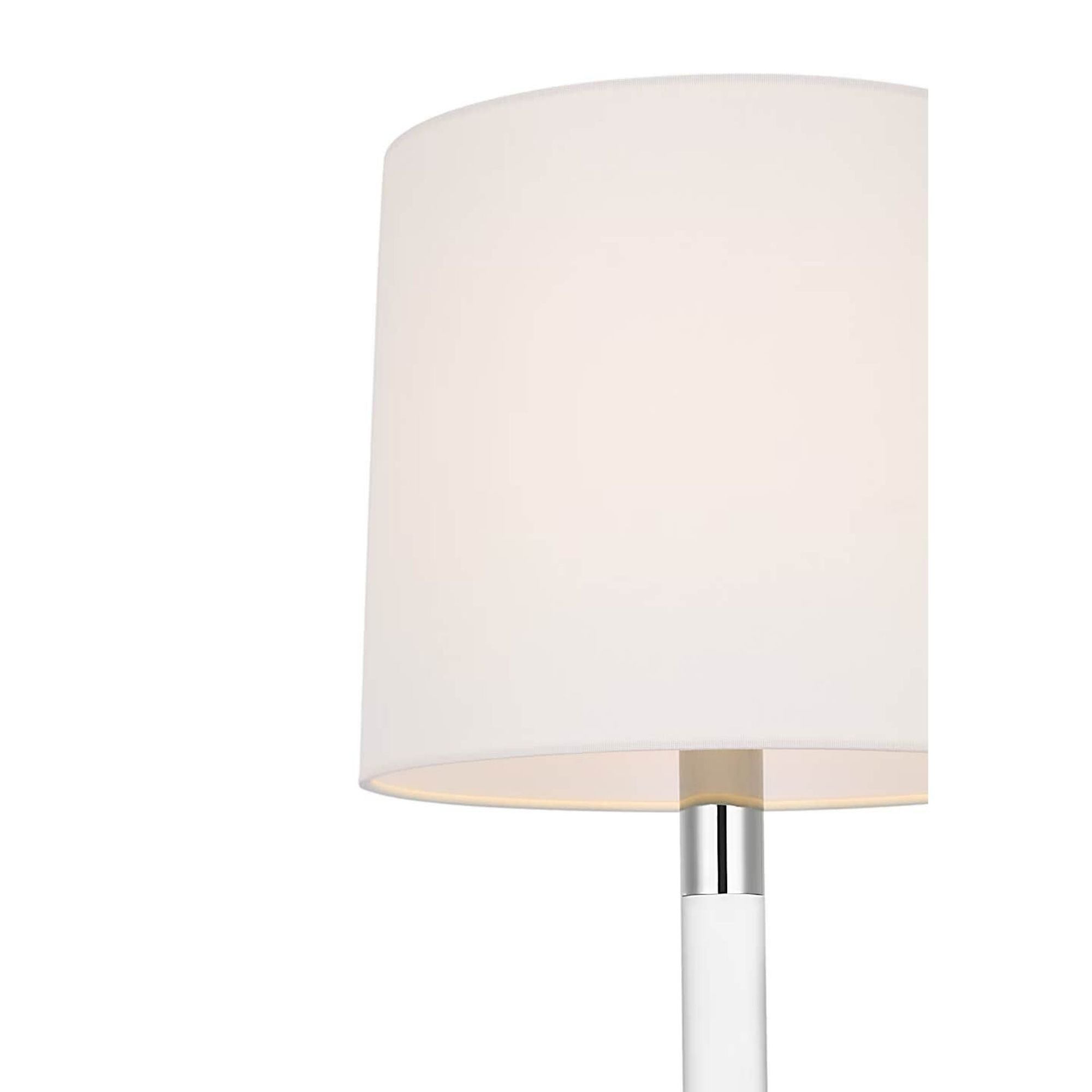 AERIN Riga 53" Cordless Floor Lamp in Crystal and Polished Nickel with Linen Shade W11.75" x H53"