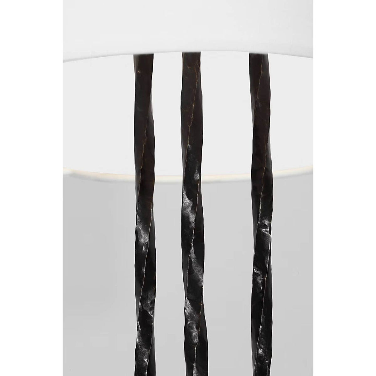AERIN Shae 65" Sculpted Floor Lamp in Aged Iron with Linen Shade W20" x H64.5"