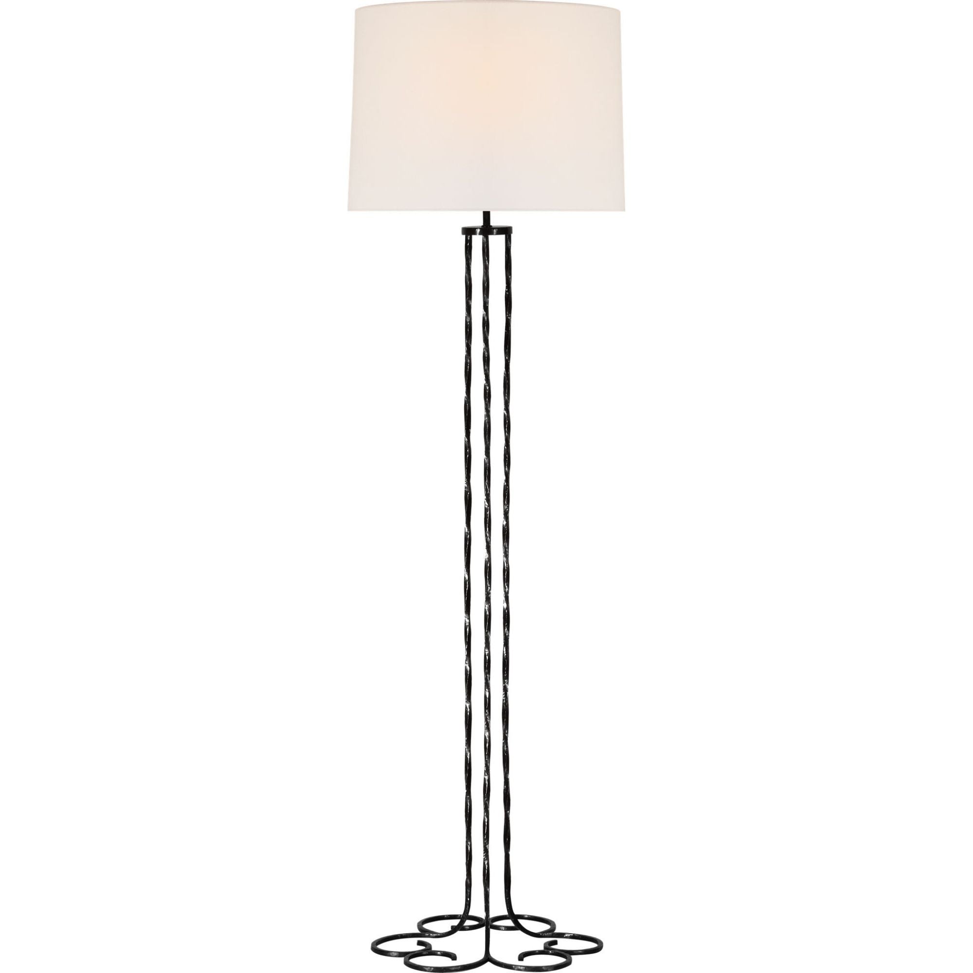 AERIN Shae 65" Sculpted Floor Lamp in Aged Iron with Linen Shade W20" x H64.5"