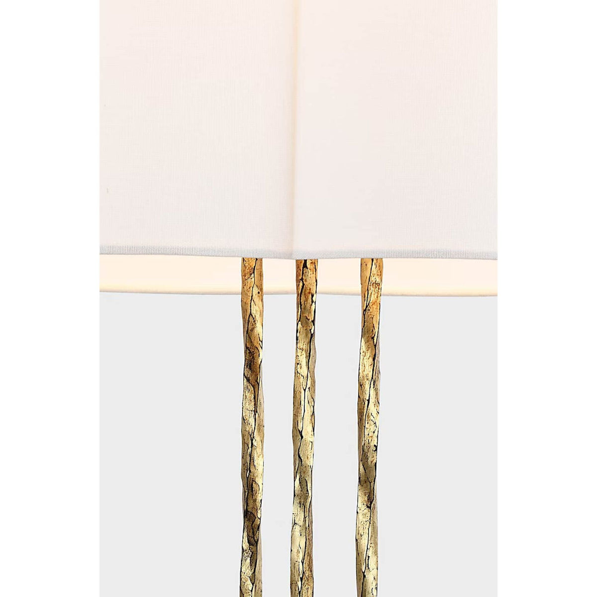 AERIN Shae 65" Sculpted Floor Lamp in Gilded Iron with Linen Scallop Shade W18" x H64.5"
