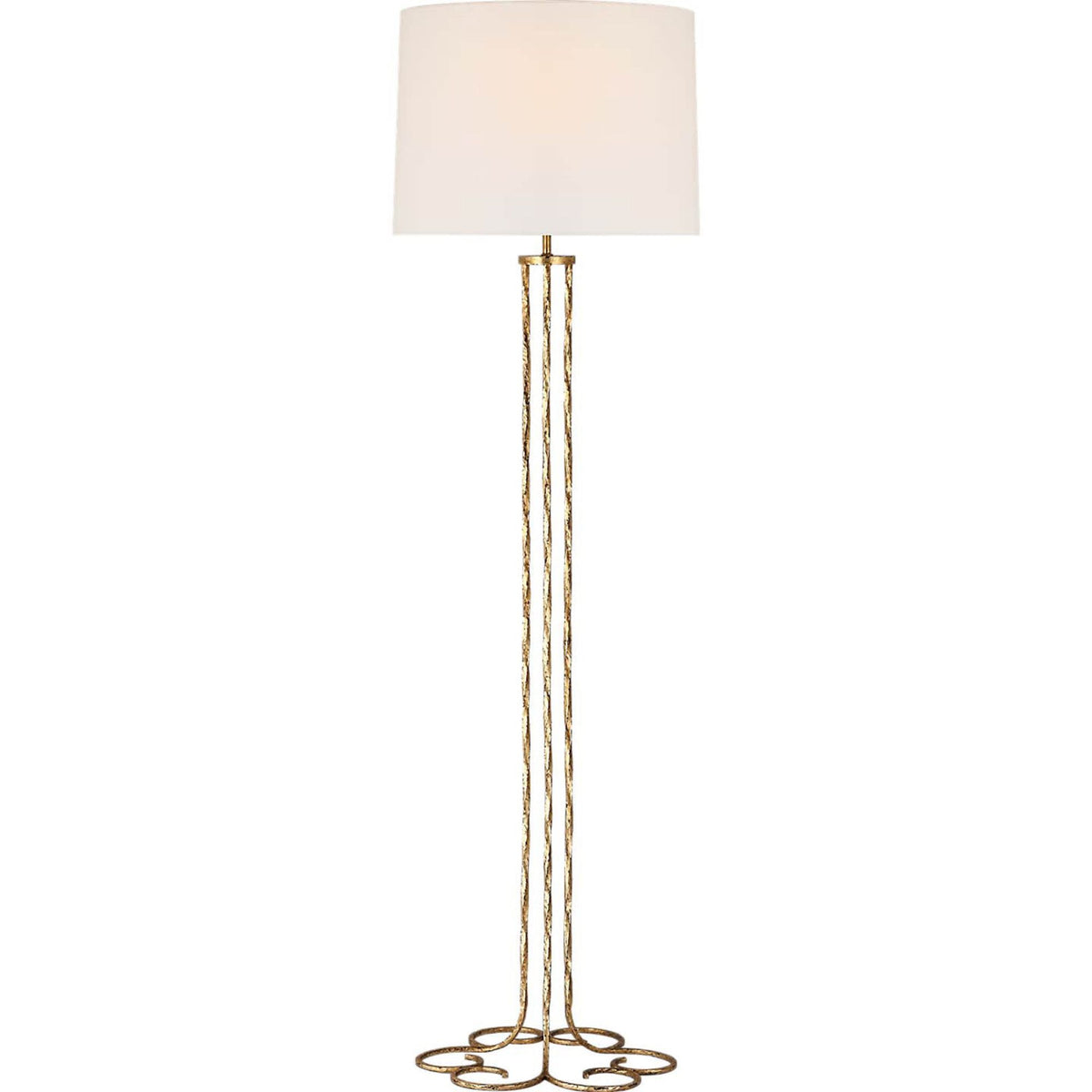 AERIN Shae 65" Sculpted Floor Lamp in Gilded Iron with Linen Shade W20" x H64.5"
