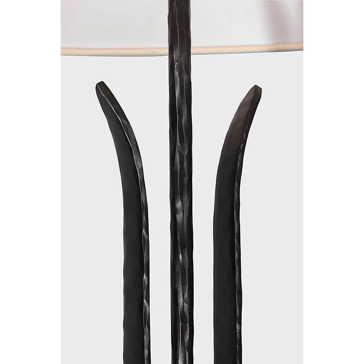 AERIN Olivette 63" Forged Floor Lamp in Aged Iron with Linen Shade W18" x H62.75"