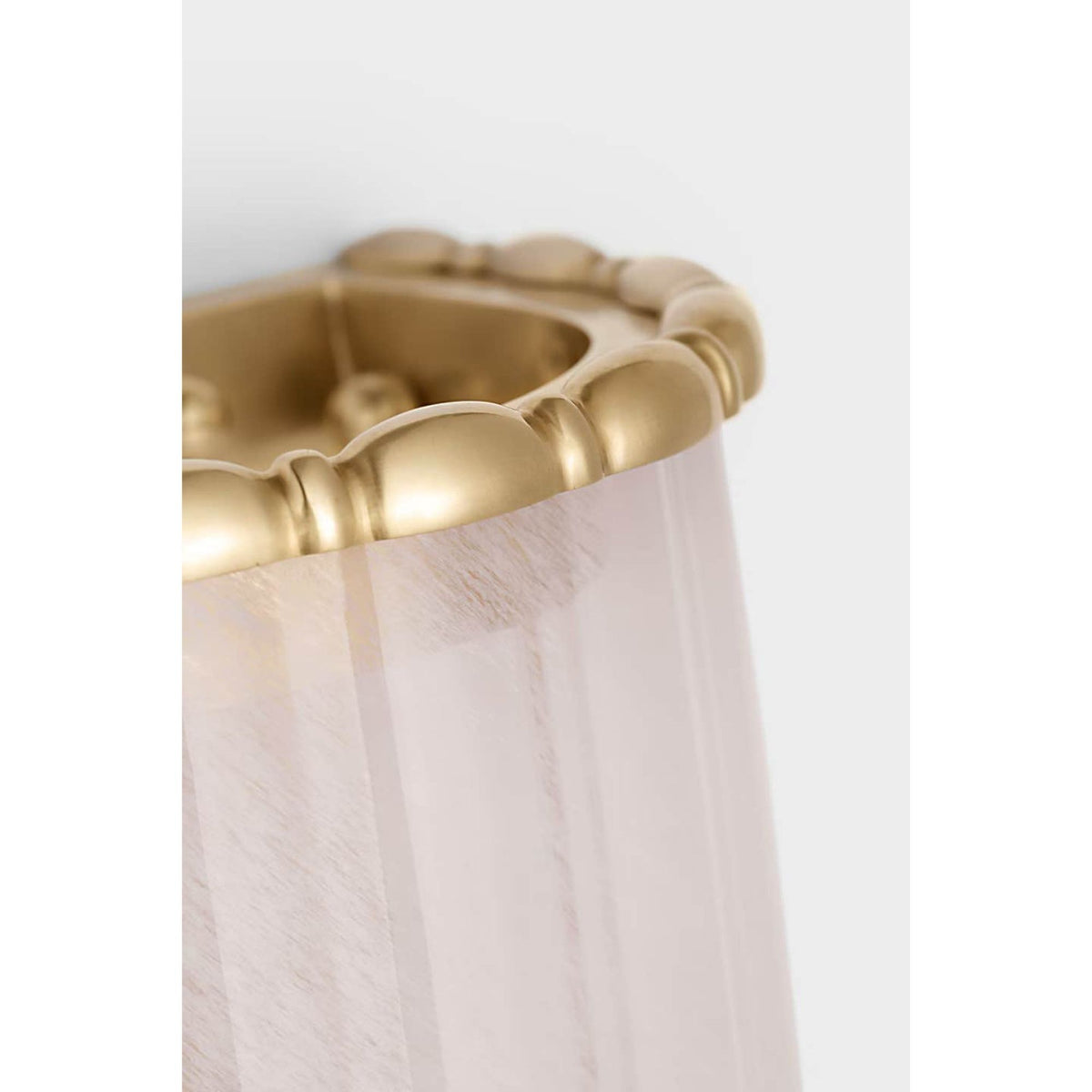 AERIN Rosehill 20" Linear Sconce in Hand-Rubbed Antique Brass with White Strie Glass W6.5" x H20" x E5.25"